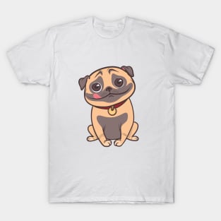 Cartoon Hungry Dog Art Prints T-Shirt